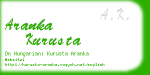 aranka kurusta business card